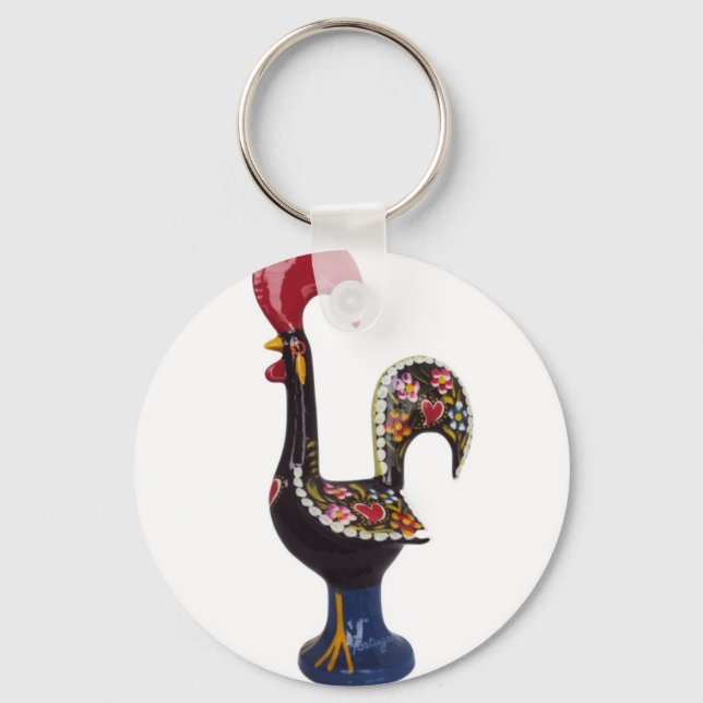 Portuguese Lucky Rooster Key Ring (Front)