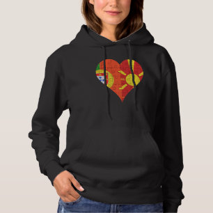 Portuguese Macedonian Flag Heart Hoodie
