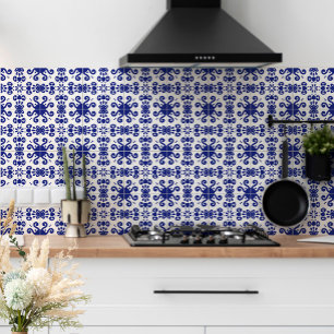 Portuguese Mediterranean Blue White Azulejo Ceramic Tile