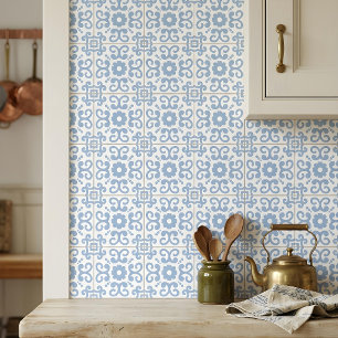 Portuguese Mediterranean Light Blue White 2 Ceramic Tile