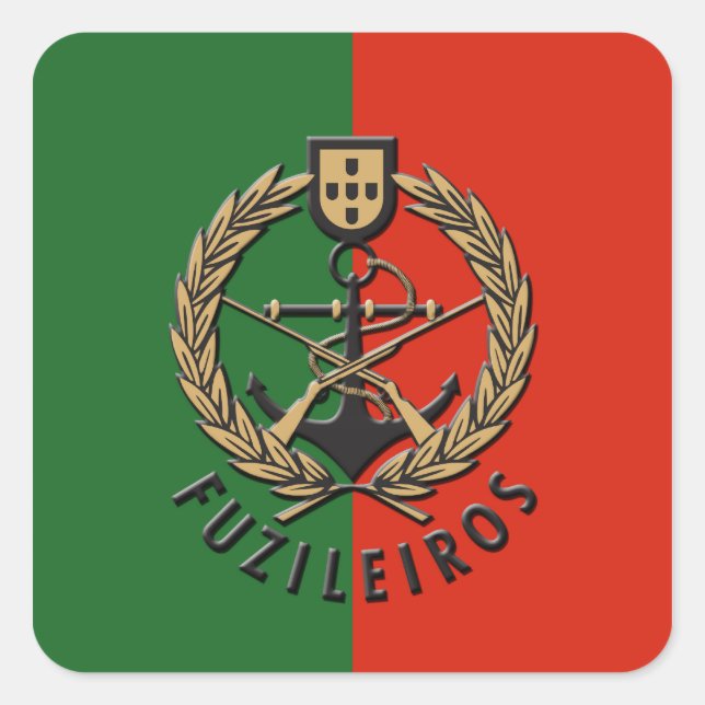 Portuguese Navy Marines "Fuzileiros" Square Sticker (Front)