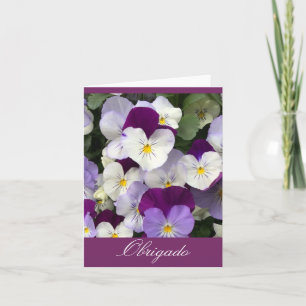 Portuguese : Obrigado - Thank you flowers Card