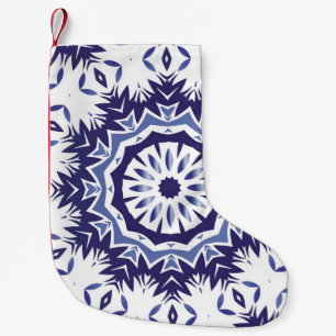 Portuguese ornamental azulejo ceramic. minimum small christmas stocking