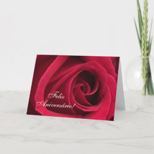 Portuguese: Parabens! Birthday rose Card