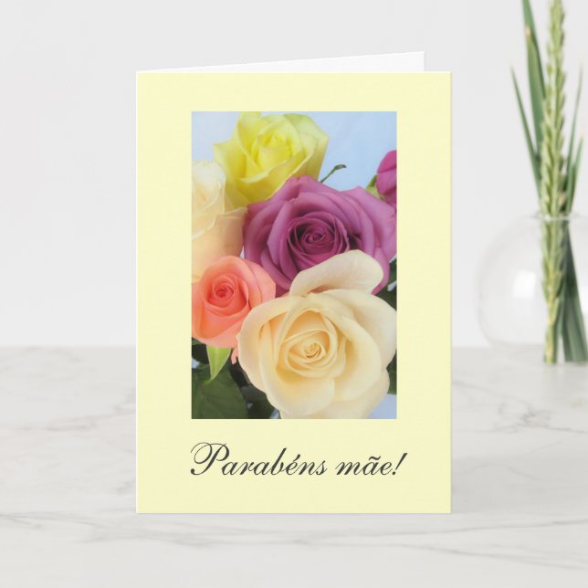 Portuguese: Parabens!  Mum's birthday Card (Front)