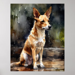 Portuguese Podengo Dog Art Print Poster