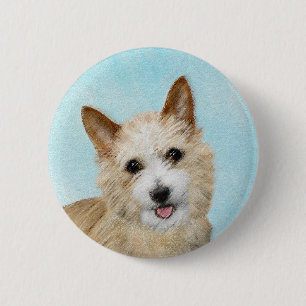 Portuguese Podengo Pequeno Painting - Original Art 6 Cm Round Badge