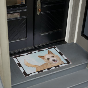 Portuguese Podengo Pequeno Painting - Original Art Doormat