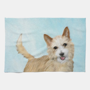 Portuguese Podengo Pequeno Painting - Original Art Tea Towel