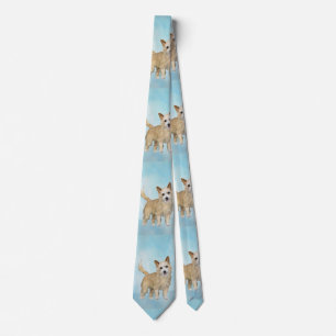 Portuguese Podengo Pequeno Painting - Original Art Tie