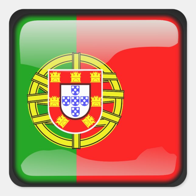 Portuguese polished square sticker (Front)