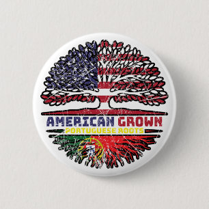 Portuguese Portugal US American USA United States 6 Cm Round Badge