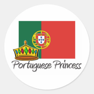 Portuguese Princess Classic Round Sticker