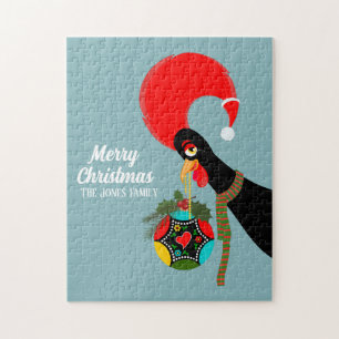 Portuguese Rooster and holly Christmas bauble Jigsaw Puzzle