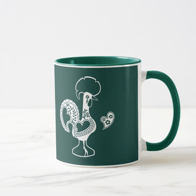 Portuguese Rooster Bom dia- Good morning quote Mug (Right)