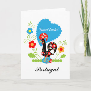 Portuguese Rooster Card