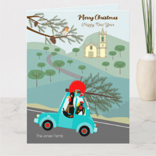 Portuguese Rooster Christmas festive ride Card