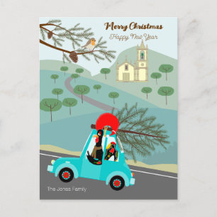 Portuguese Rooster Christmas festive ride Postcard