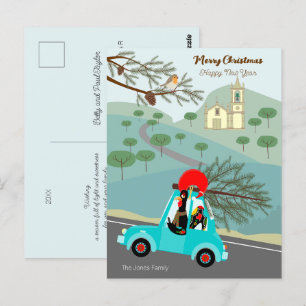 Portuguese Rooster Christmas festive ride Postcard