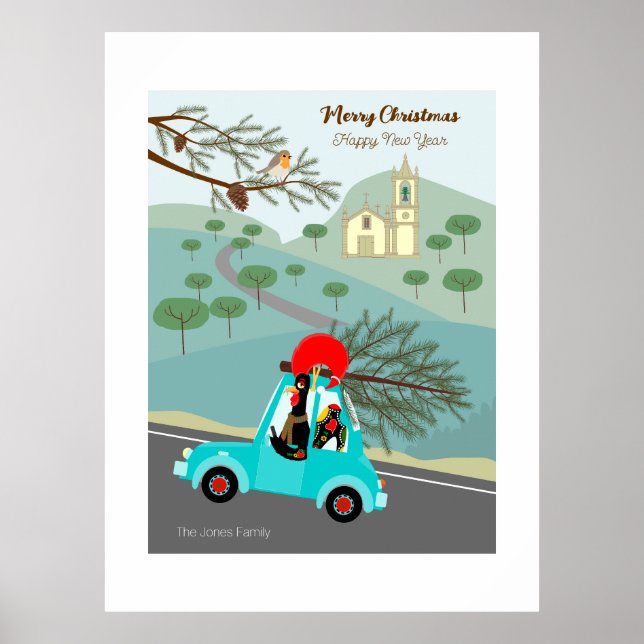 Portuguese Rooster Christmas festive ride Poster (Front)