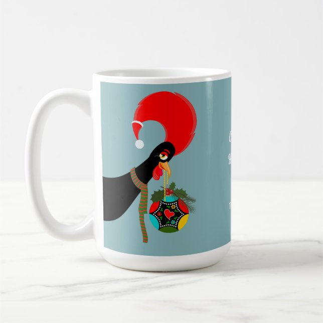 Portuguese Rooster  Christmas holly bauble Coffee Mug (Left)