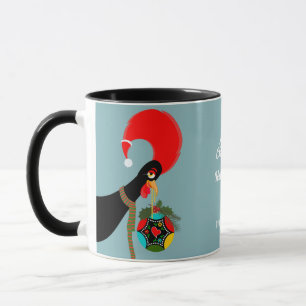 Portuguese Rooster Christmas holly bauble Mug