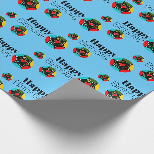 Portuguese Rooster colours Wrapping Paper (Corner)
