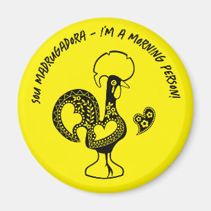 Portuguese Rooster Early Riser Modern Silhouette Magnet