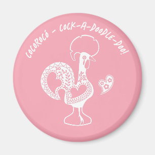 Portuguese Rooster Early Riser Modern Silhouette Magnet