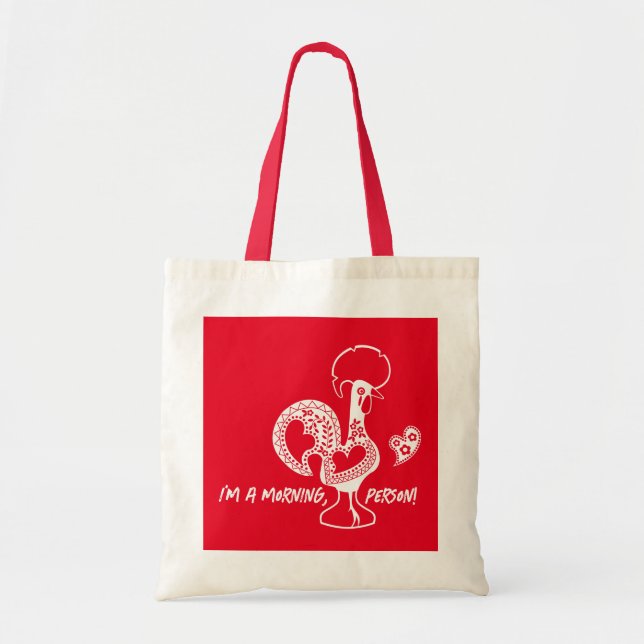 Portuguese Rooster Early Riser Modern Silhouette Tote Bag (Front)