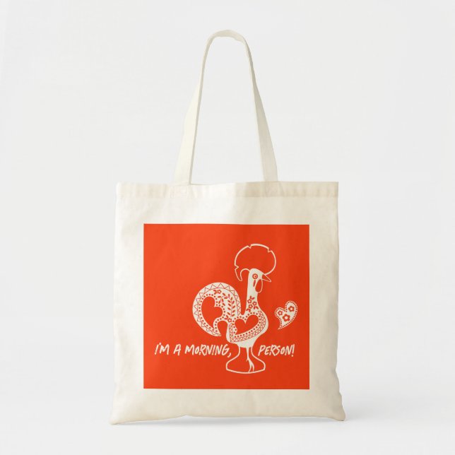 Portuguese Rooster Early Riser Modern Silhouette Tote Bag (Front)