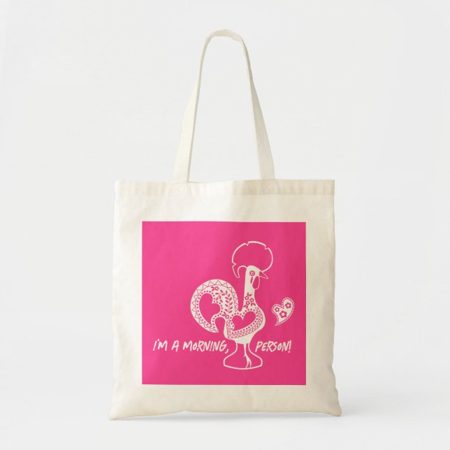 Portuguese Rooster Early Riser Modern Silhouette Tote Bag (Front)