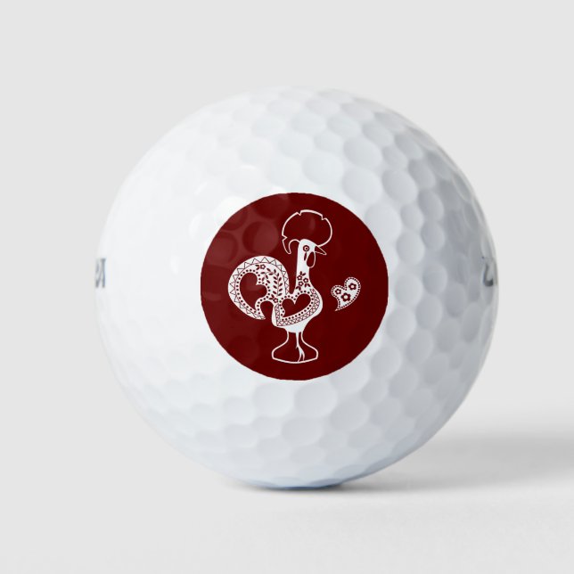 Portuguese Rooster Good Luck - Boa Sorte Golf Balls (Front)