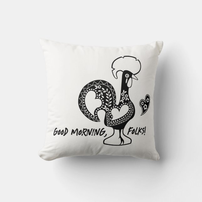 Portuguese Rooster Good morning, folks! Cushion (Front)