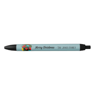 Portuguese Rooster holly Christmas Bauble Black Ink Pen