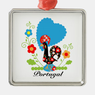 Portuguese Rooster Metal Ornament