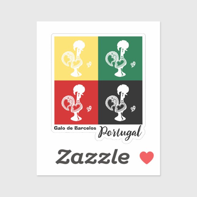 Portuguese Rooster of Barcelos colourful pattern (Sheet)