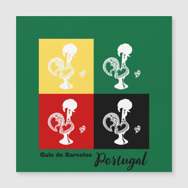 Portuguese Rooster of Barcelos colourful pattern (Front)