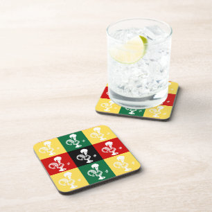 Portuguese Rooster of Barcelos colourful pattern Coaster