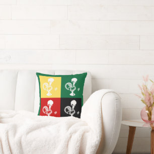 Portuguese Rooster of Barcelos colourful pattern Cushion