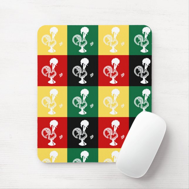 Portuguese Rooster of Barcelos colourful pattern Mouse Pad (With Mouse)