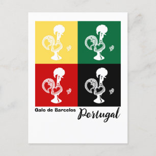Portuguese Rooster of Barcelos colourful pattern Postcard