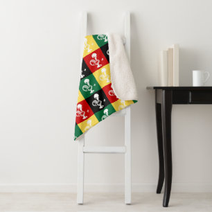 Portuguese Rooster of Barcelos colourful pattern Sherpa Blanket