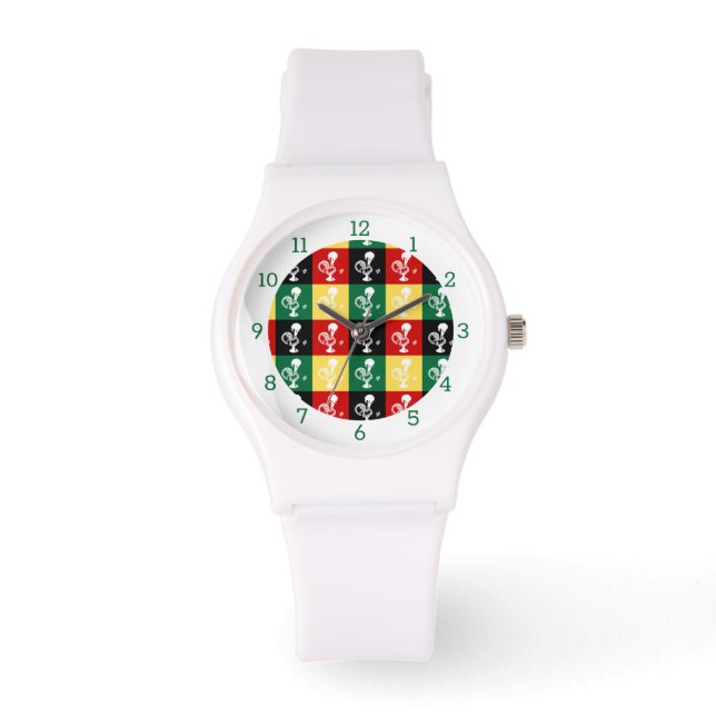Portuguese Rooster of Barcelos colourful pattern Watch (Front)