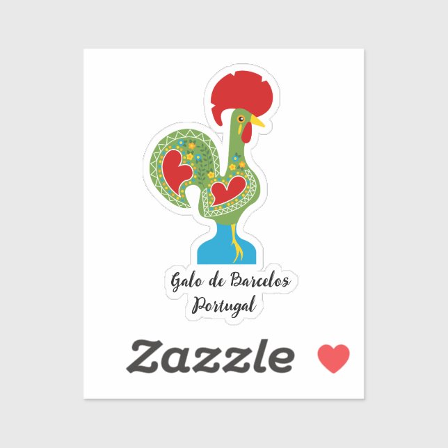 Portuguese Rooster of Luck in green colour (Sheet)