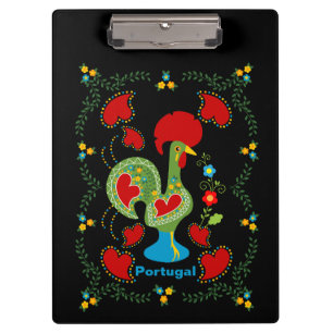 Portuguese Rooster of Luck in green colour Clipboard