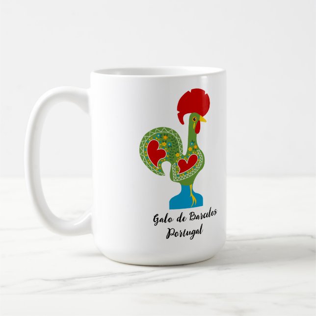 Portuguese Rooster of Luck in green colour Coffee Mug (Left)