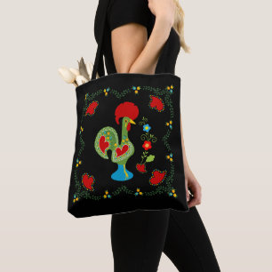 Portuguese Rooster of Luck in green colour Tote Bag