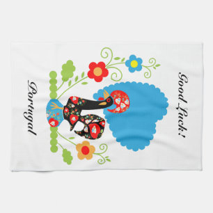 Portuguese Rooster of Luck Tea Towel