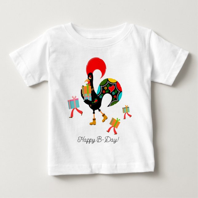 Portuguese Rooster Parade Kids Birthday Party Baby T-Shirt (Front)